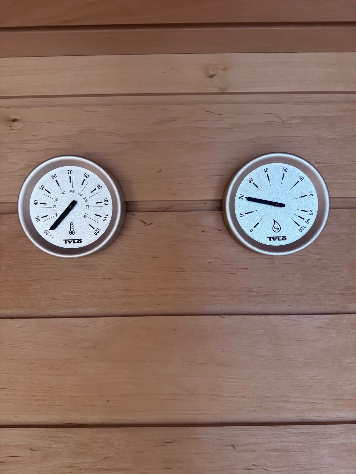 Saunathermometer und Hygrometer – Herstelleraufnahme